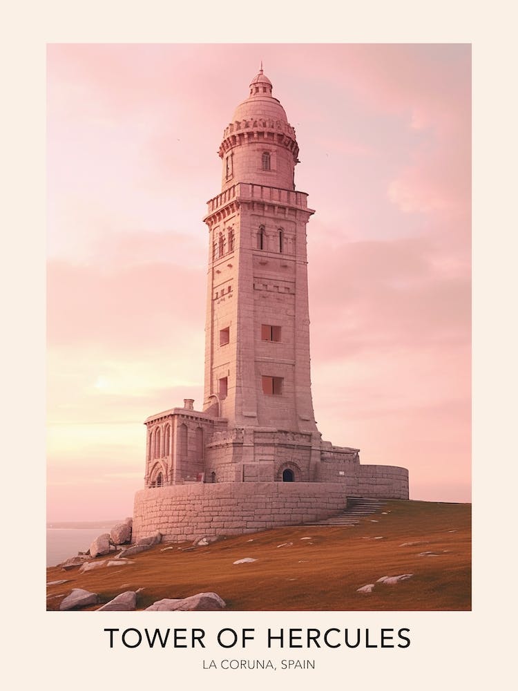 Tower Of Hercules La Coruna Spain 2 Travel Poster