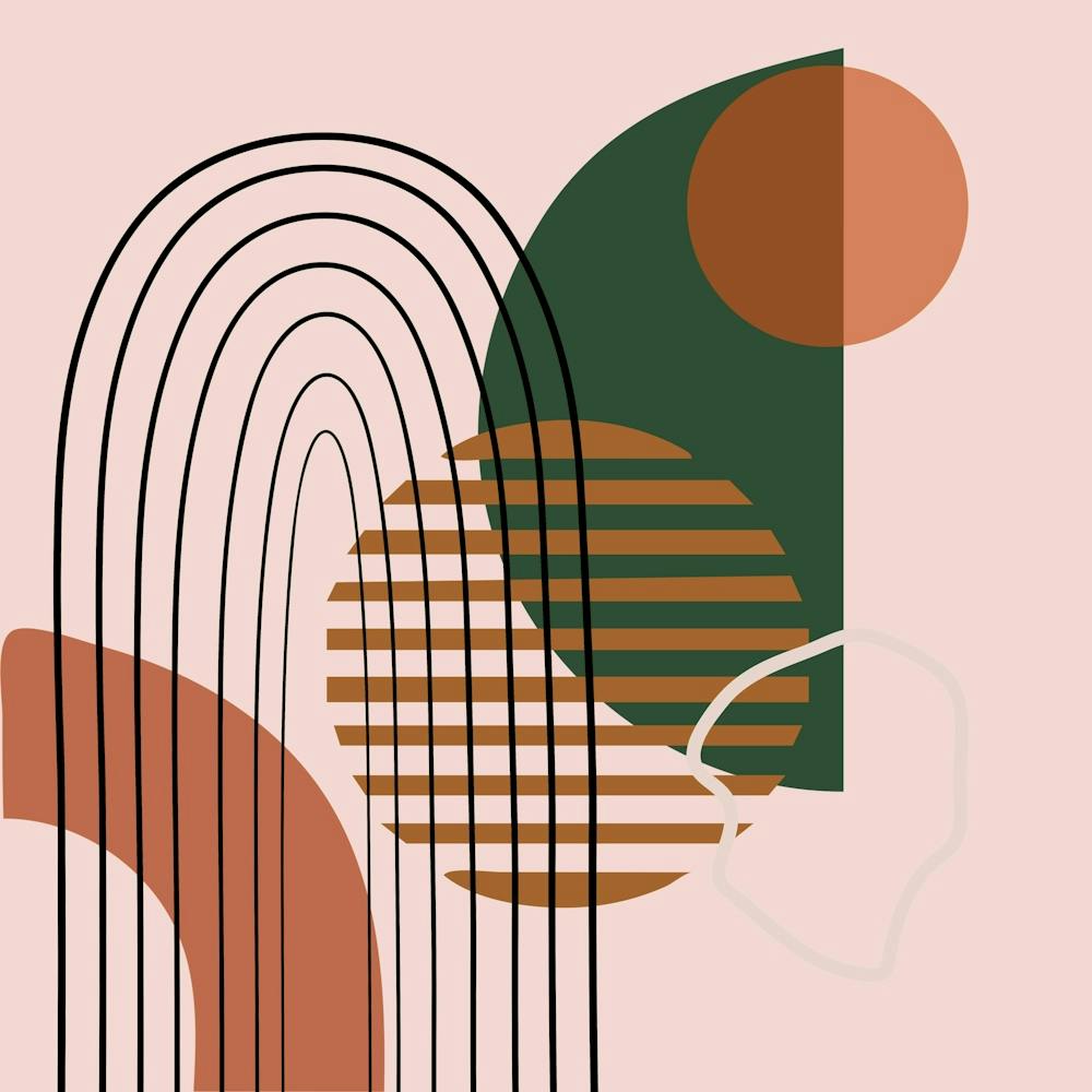 Illustration Lines Boho Bohemian Forms Art