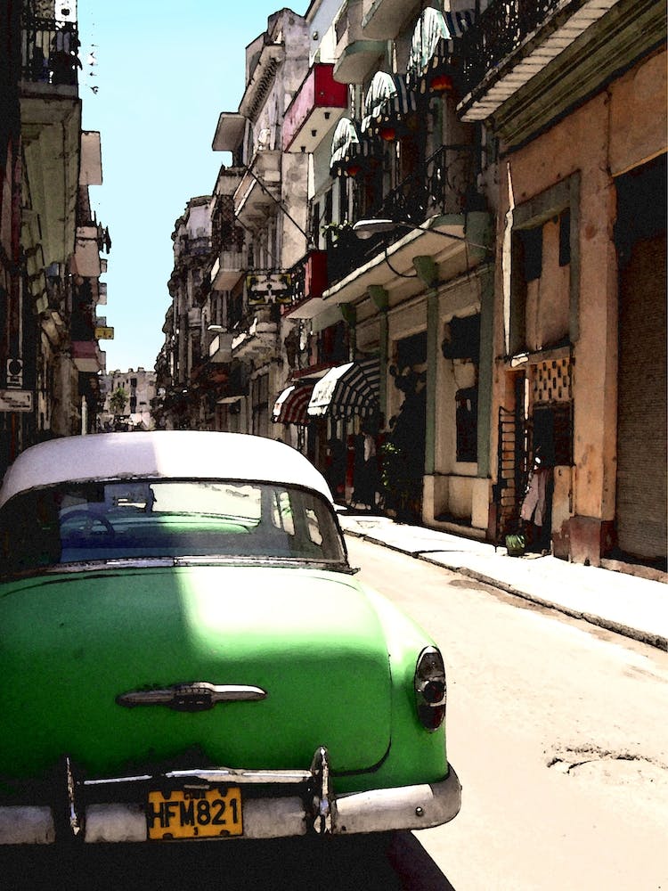 Green Cuban Car