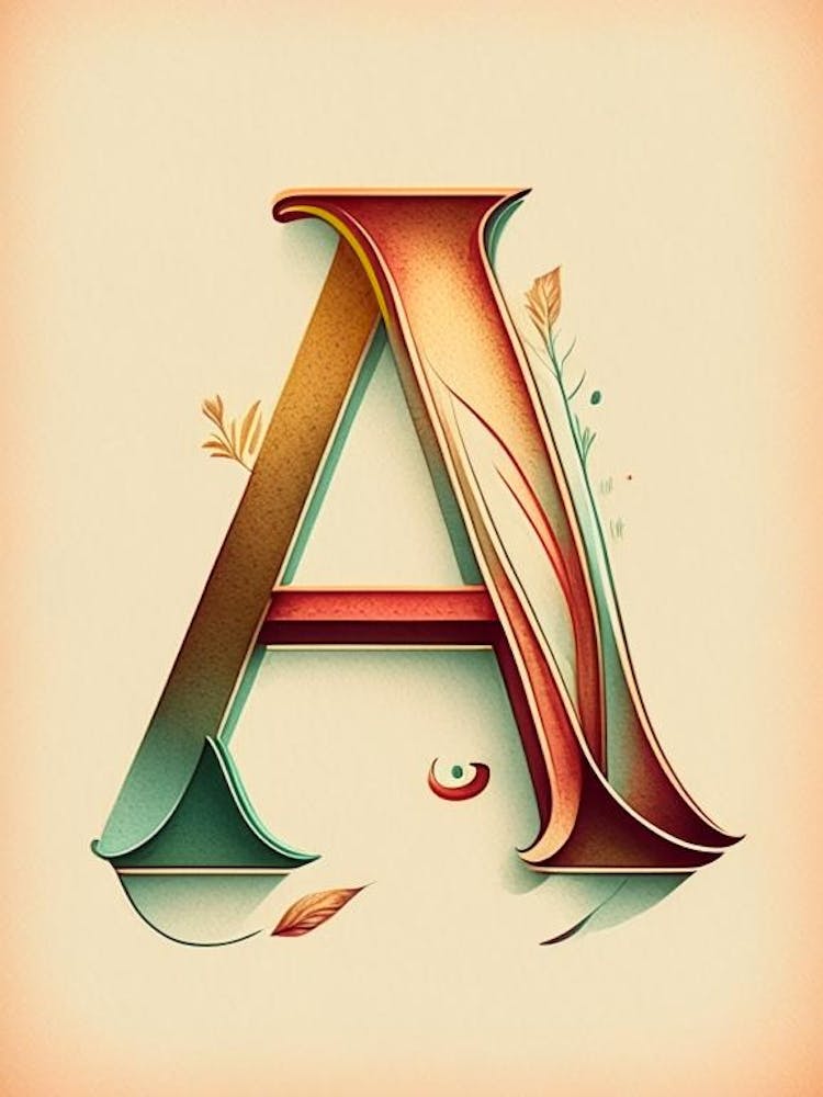 A, Letter, Alphabet Retro Drawing 3