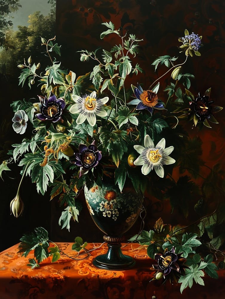 Nature Morte Florale Baroque Passiflore 1