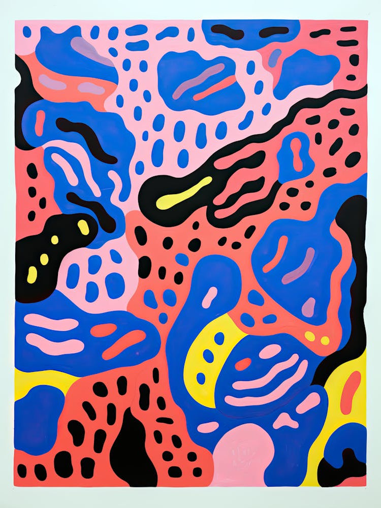 Neon Echo Futuristic Biomorphic Art