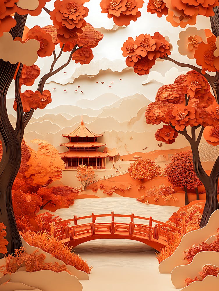 Beautiful Landscape Paper Craft Style 3