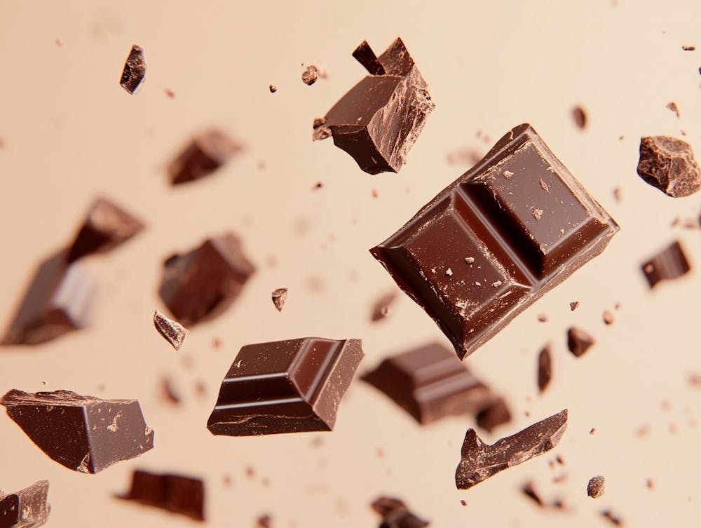 Tablette de chocolat qui tombe