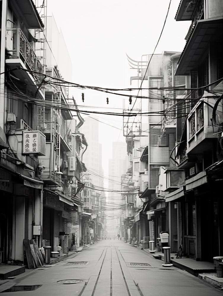 Shanghai, China, Black And White Old Photo 4