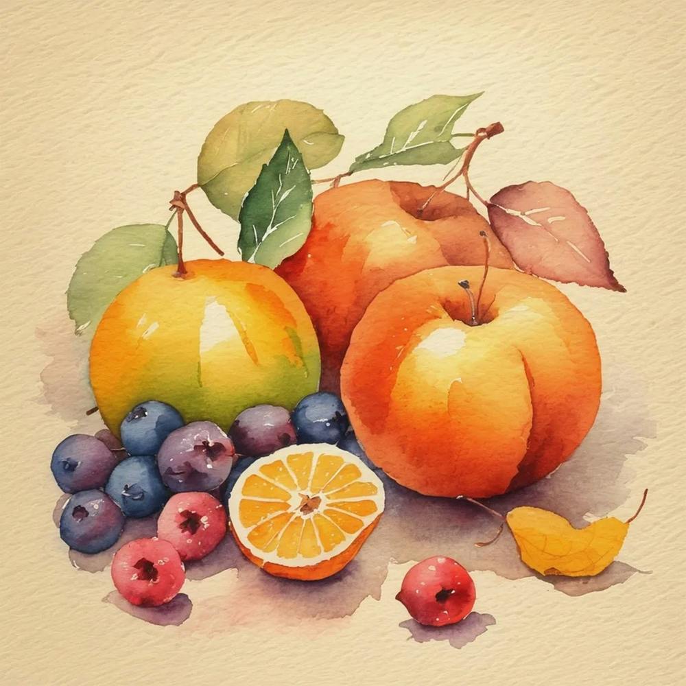 Watercolor Of Fruit