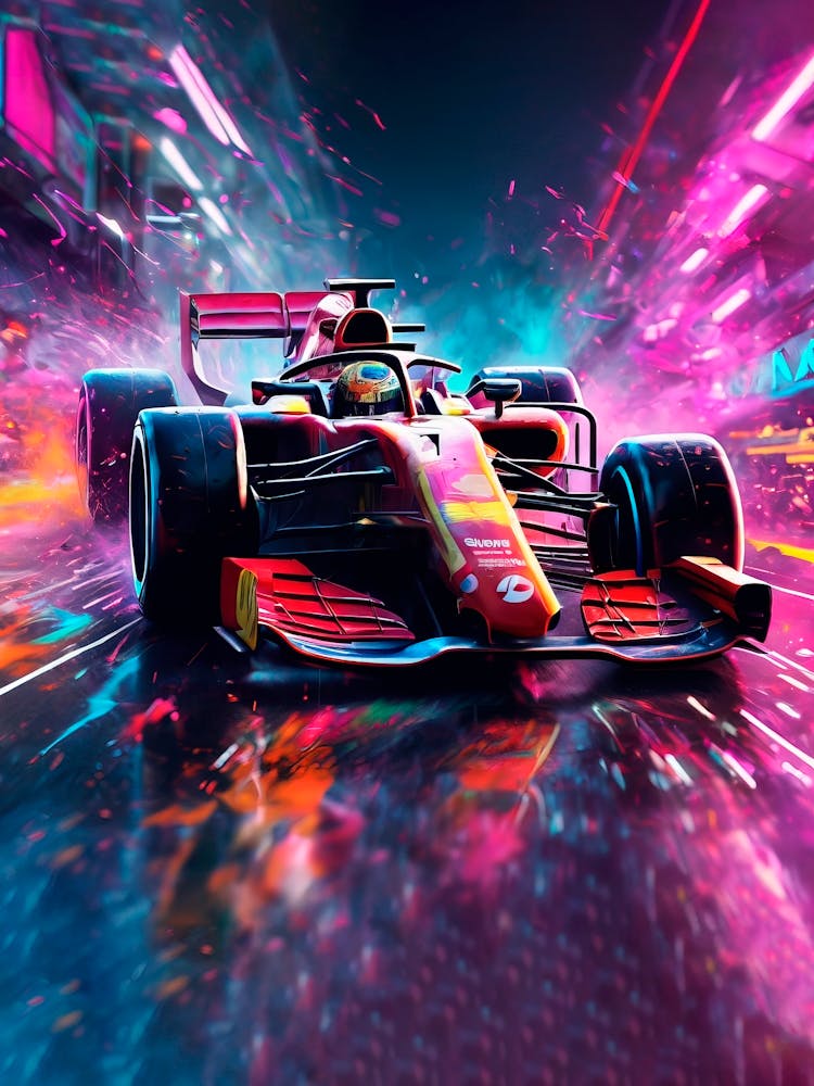 Racing Car At Night