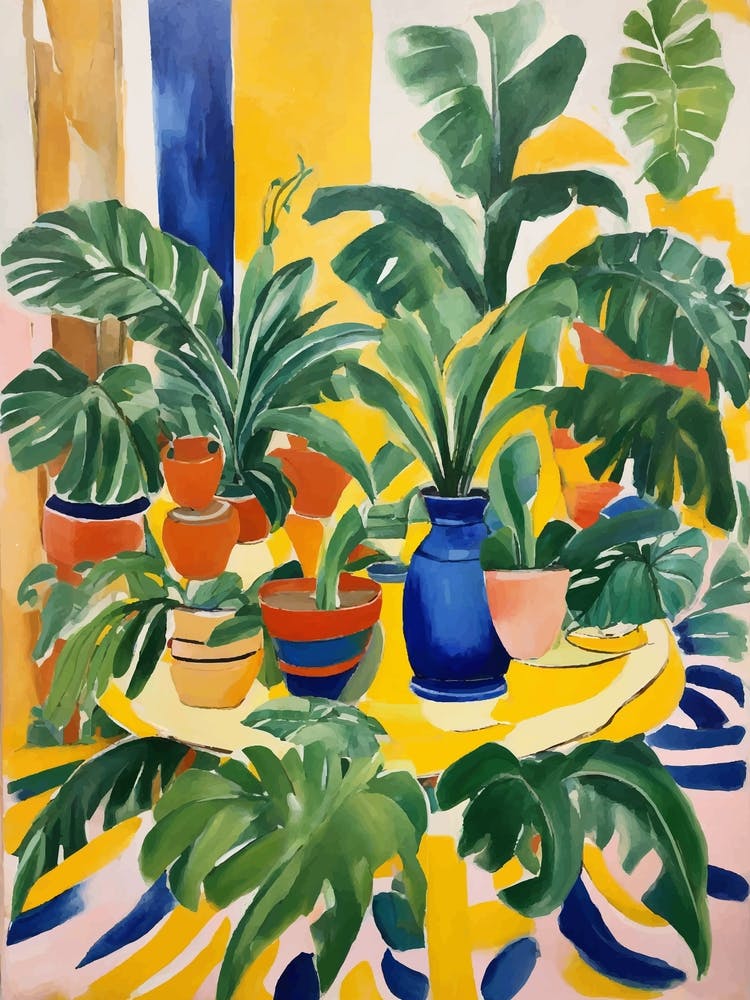 Table with Potted Plants