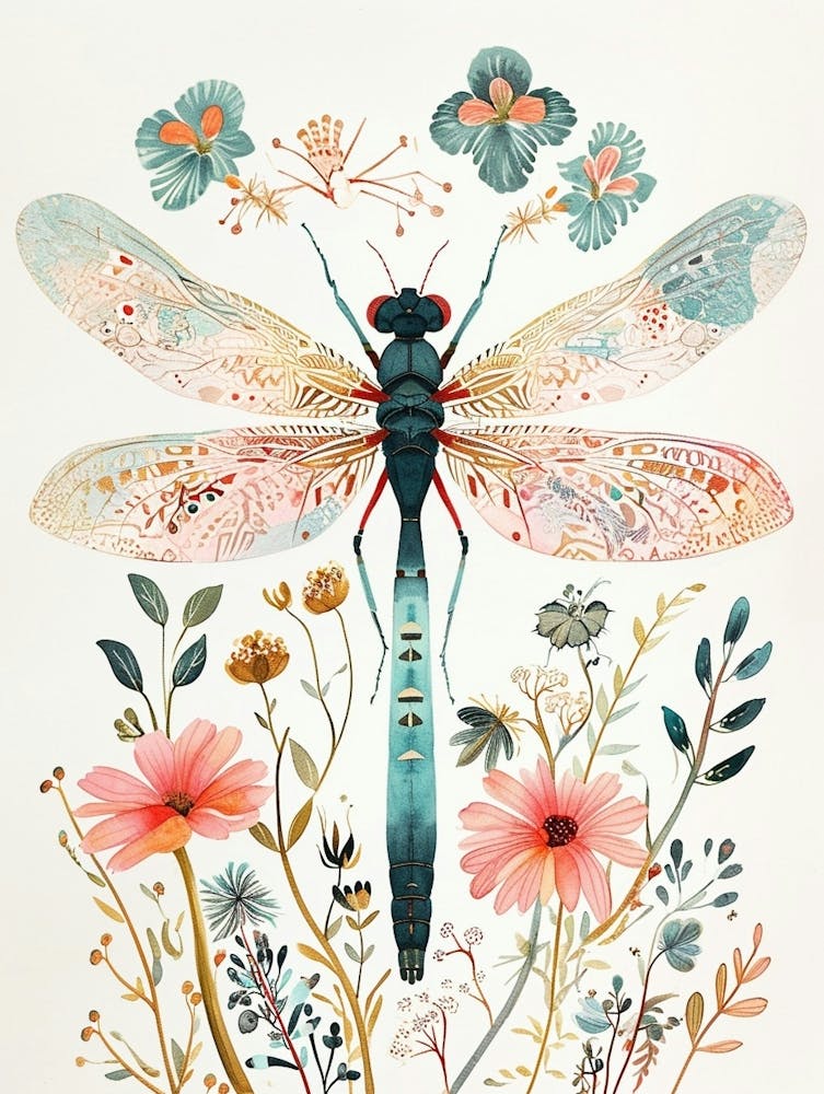 Colourful Insect Illustration Damselfly 13