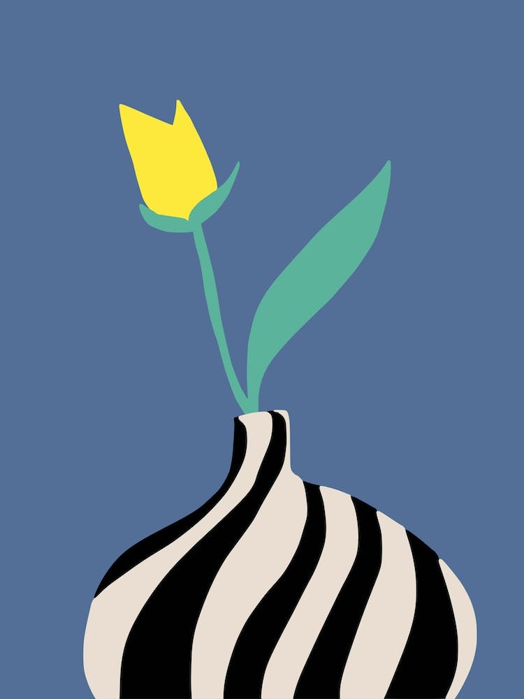 Black And White Striped Vase