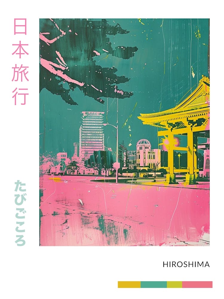 Hiroshima Retro Duotone Silkscreen Poster 4