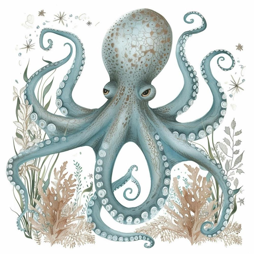Watercolour Storybook Style Octopus 3