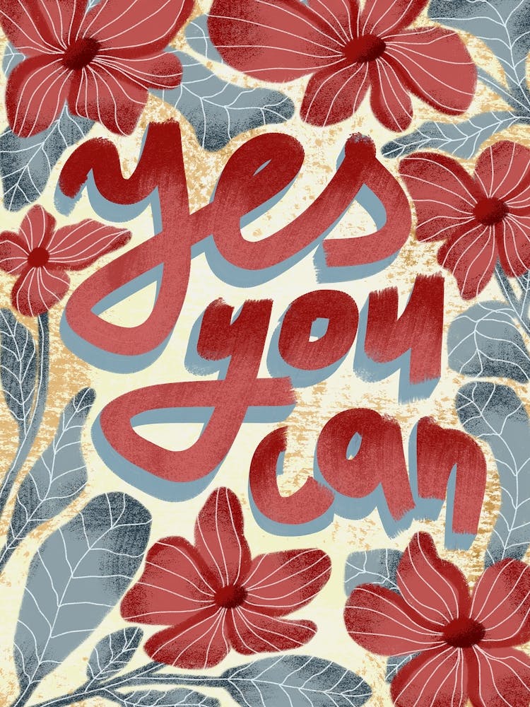 Yes you can daily affirmation motivational art