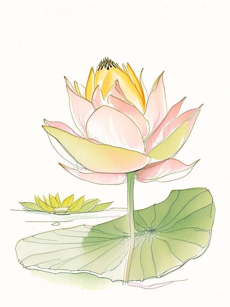 Giant Lotus Pencil Illustration 1