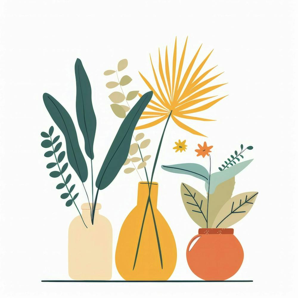 Floral Arrangement In Vases