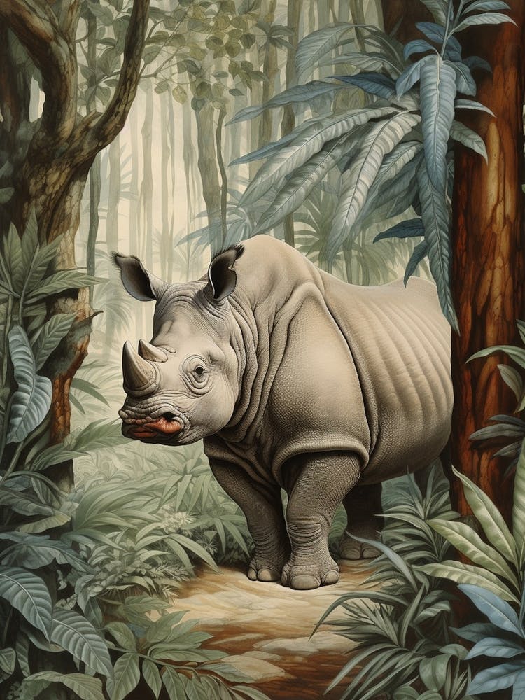 Rhino Exploring The Forest 9