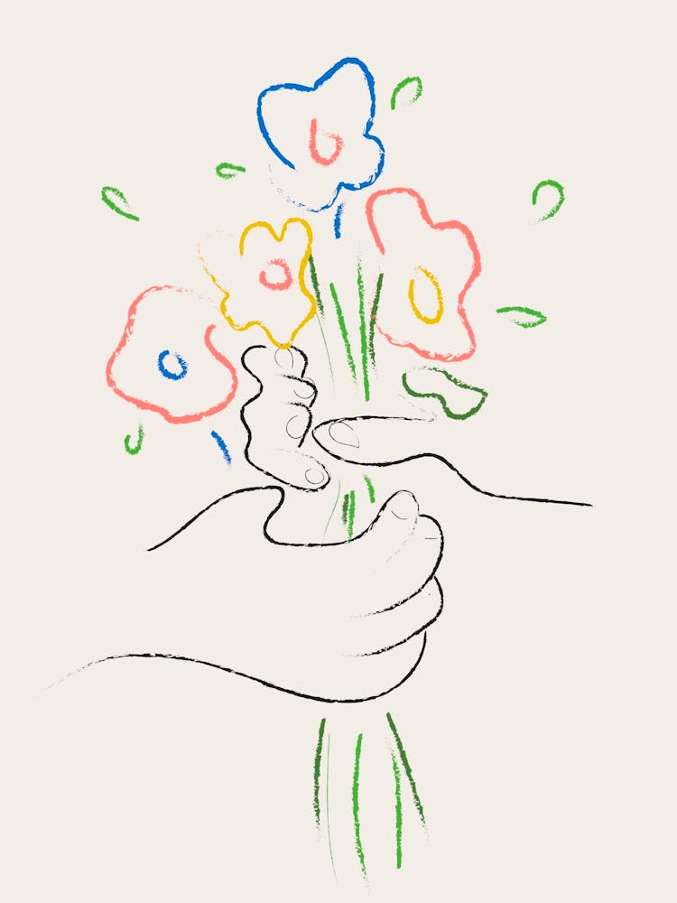 Peace Bouquet Flowers Inspired by Picasso