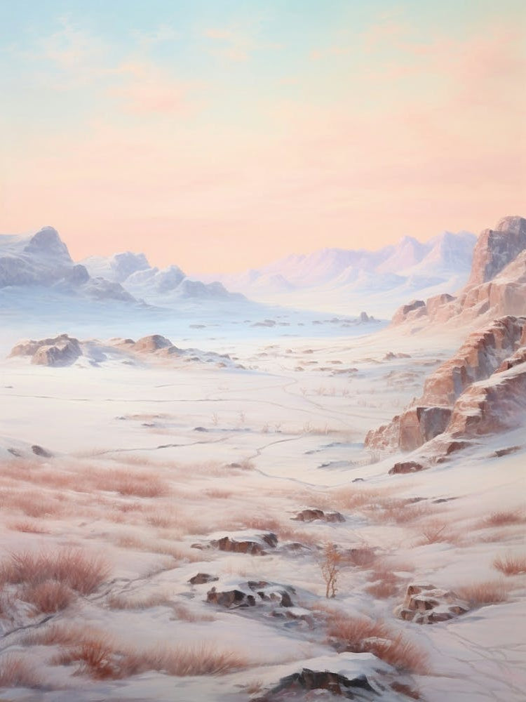 Dreamy Winter Painting Gobi Gurvansaikhan National Park Mongolia 2