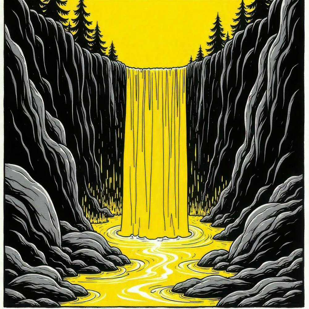 Yellow Waterfall 2
