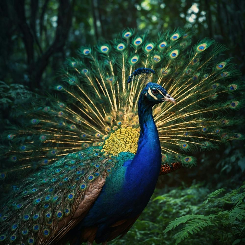 Peacock In The Forest 1