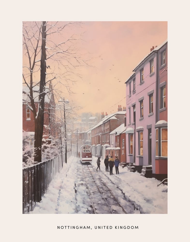Dreamy Winter Painting Poster Nottingham United Kingdom 4