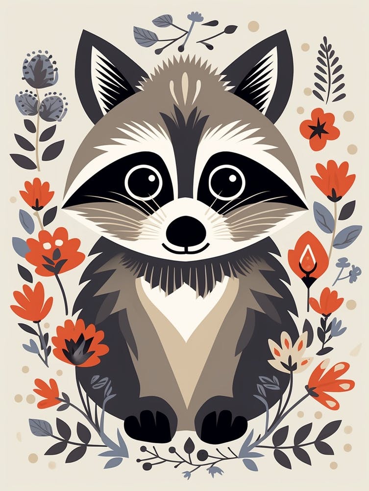 Baby Animal Illustration  Raccoon 4