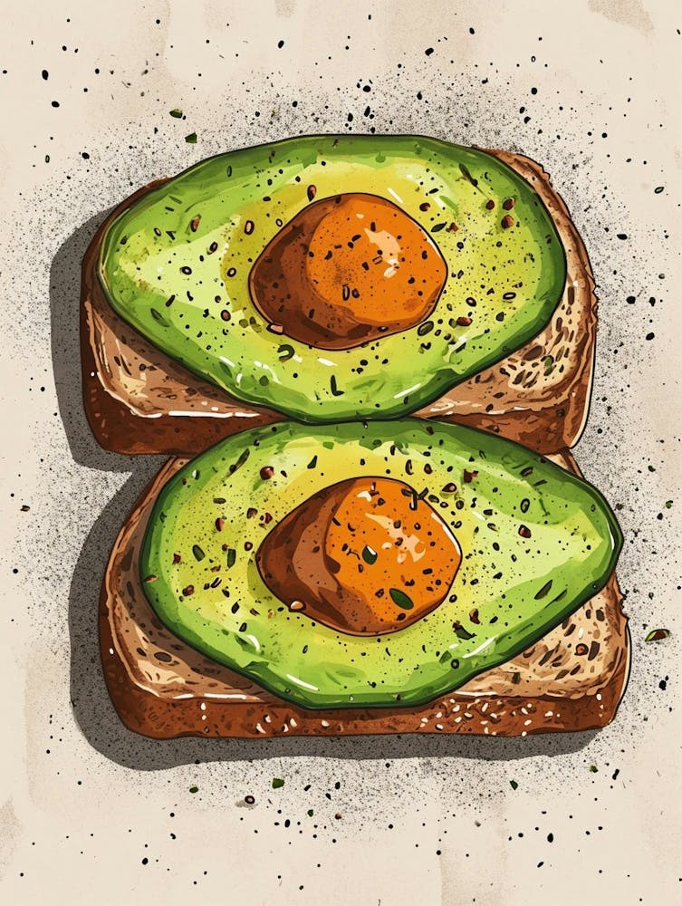 Avocado On Toast Illustration 3