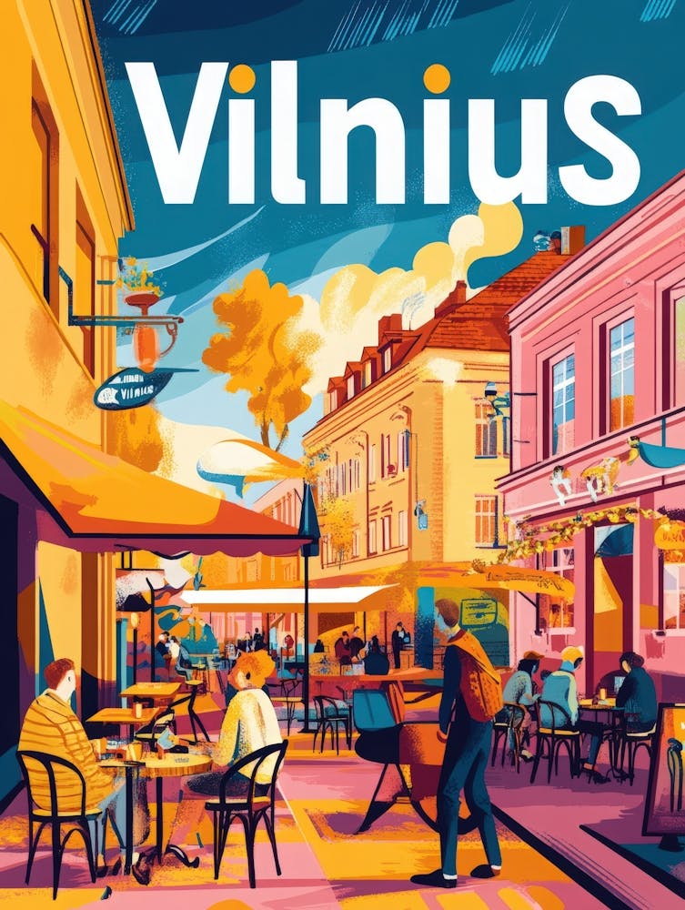 Aihrgdesign A 1970s Inspired Travel Poster For Vilnius 3