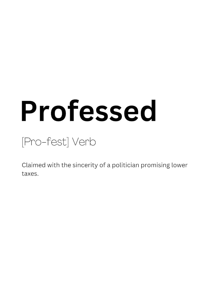 Professed Definition Meaning