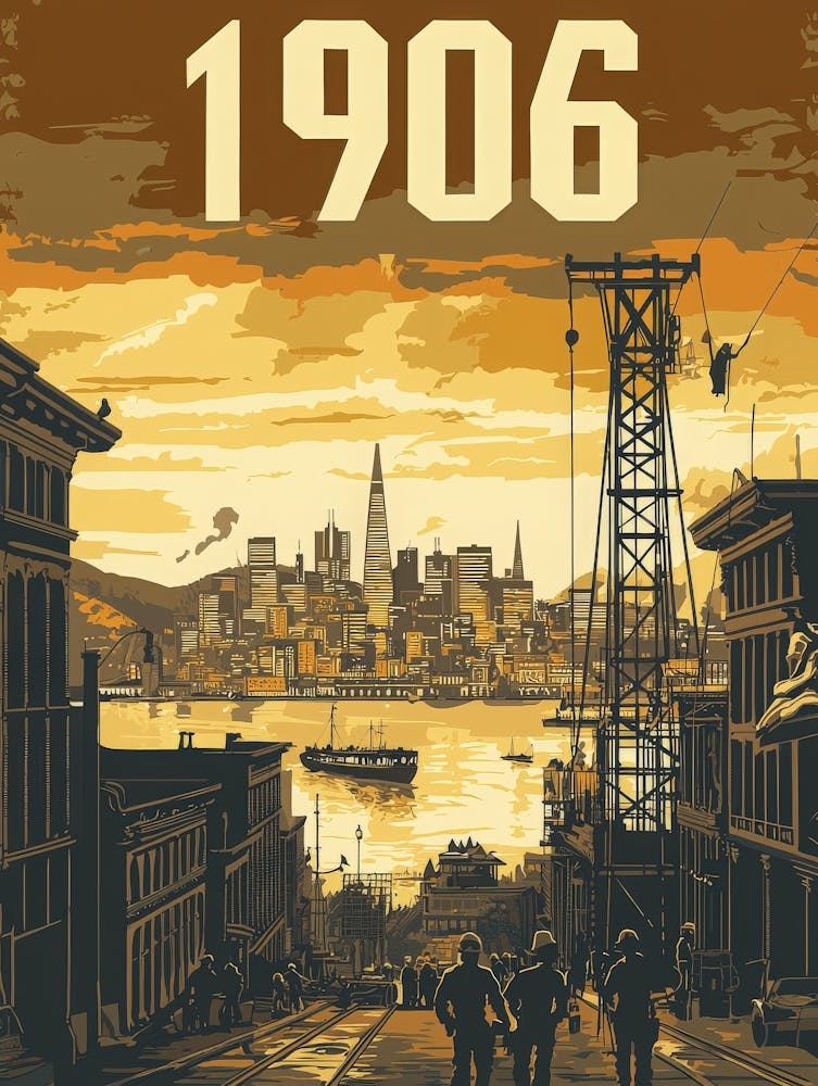Aihrgdesign A Vintage Poster Depicting The Rebuilding Of San 1