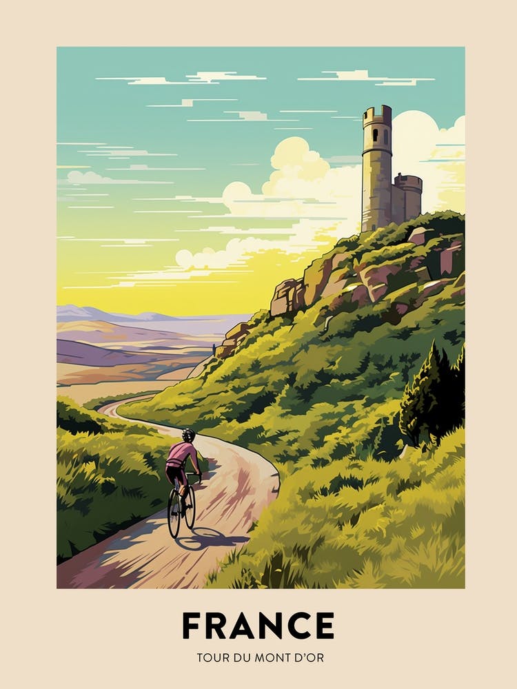 Tour Du Mont Dor Frankreich 2 Vintage Wanderreise-Poster
