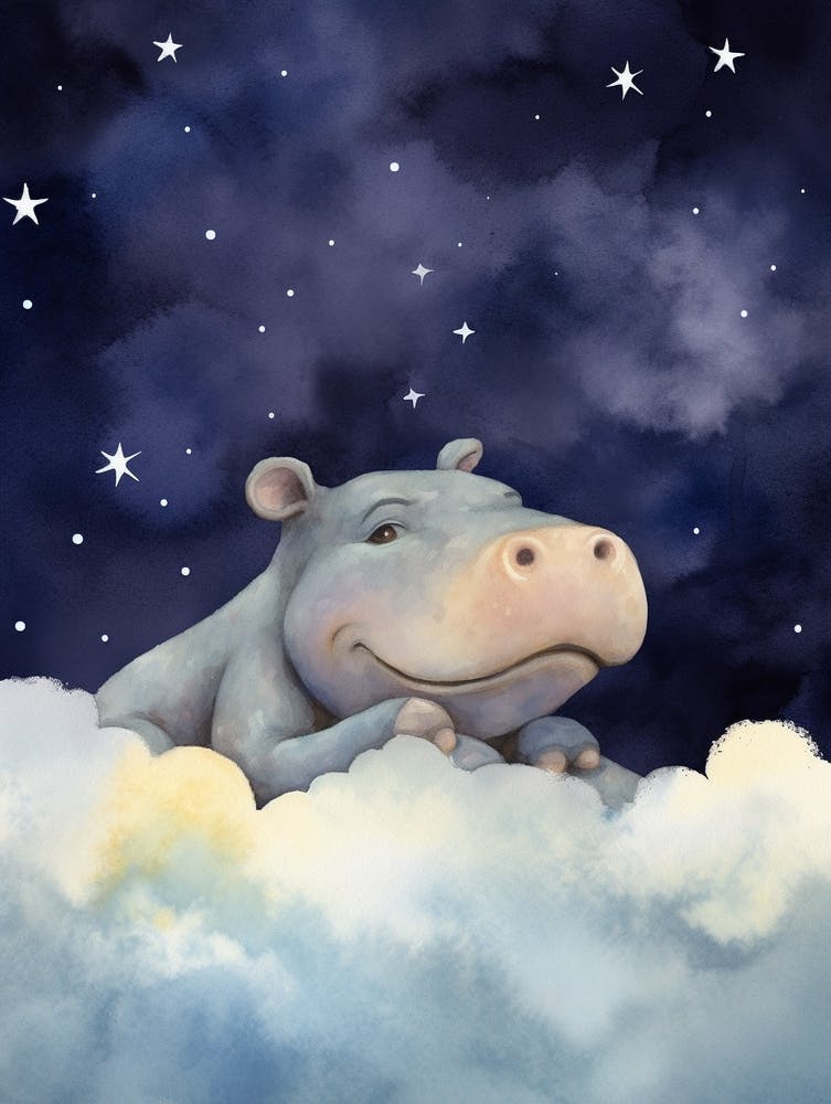 Baby Hippopotamus 2 Sleeping In The Clouds