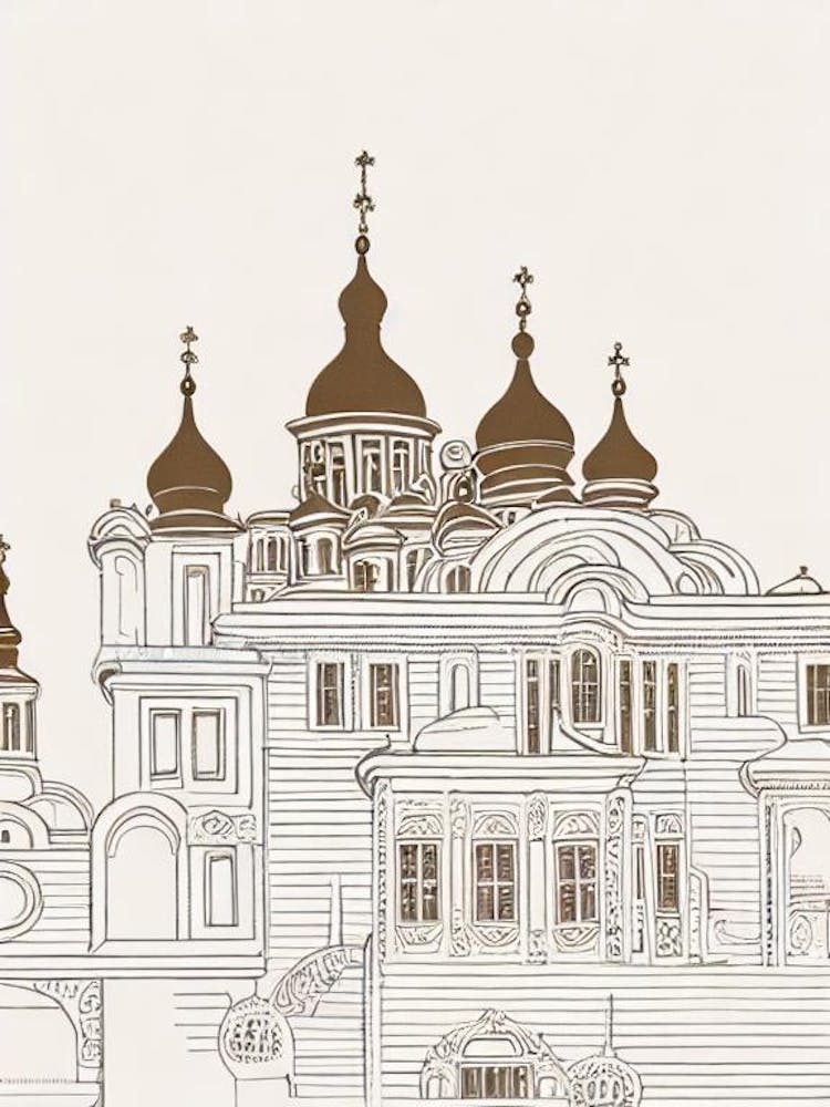 Kiev Pechersk Lavra 2 Kiev Boho Landmark Illustration