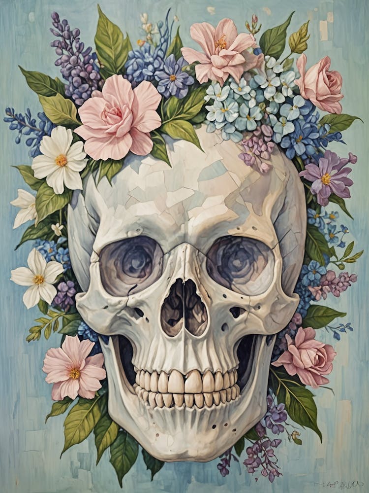 Skull With Flowers no2