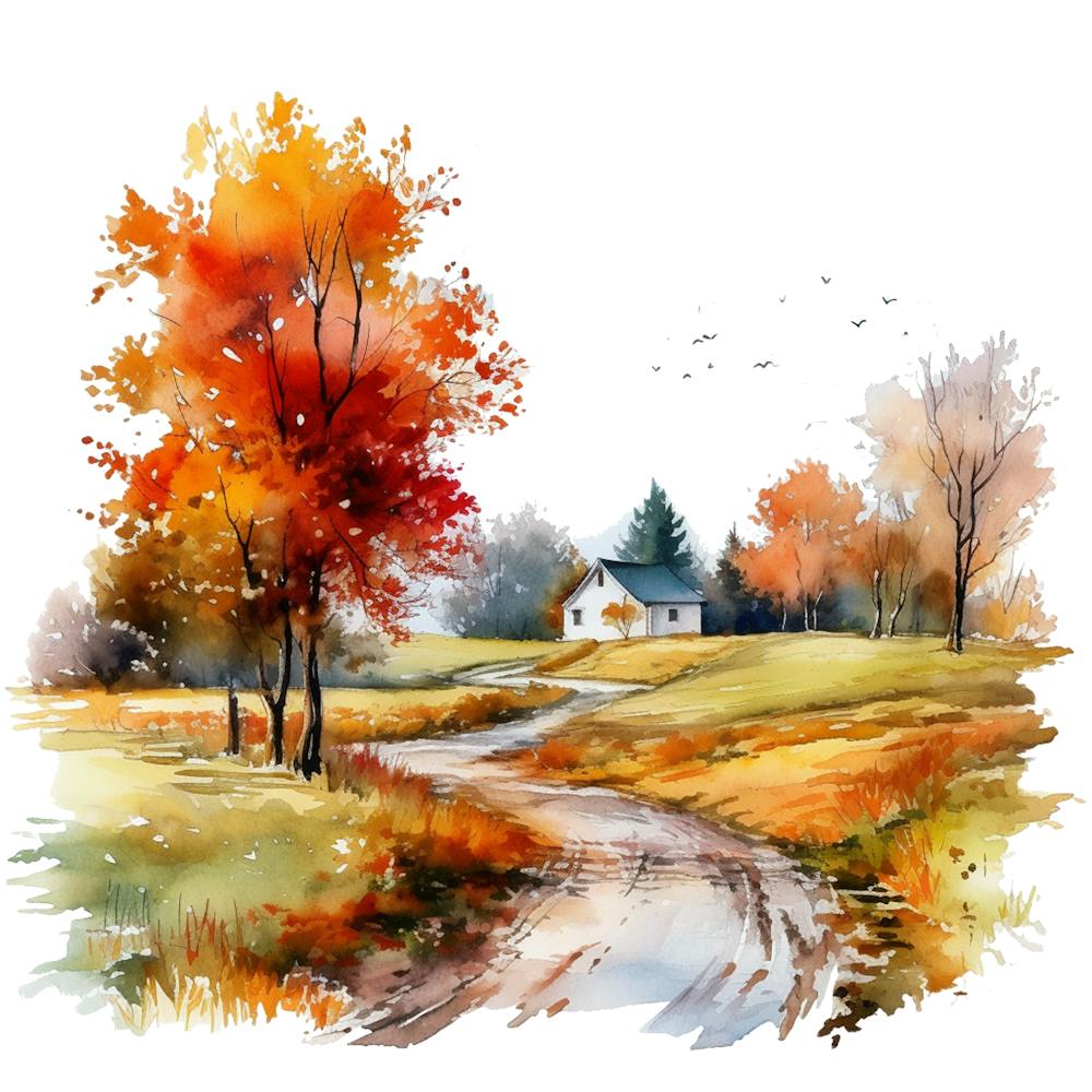 Watercolor Of Autumn
