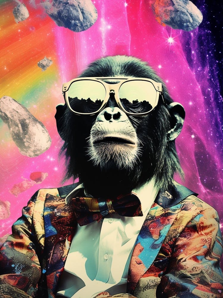 Thinker Monkey In Space Collage 1