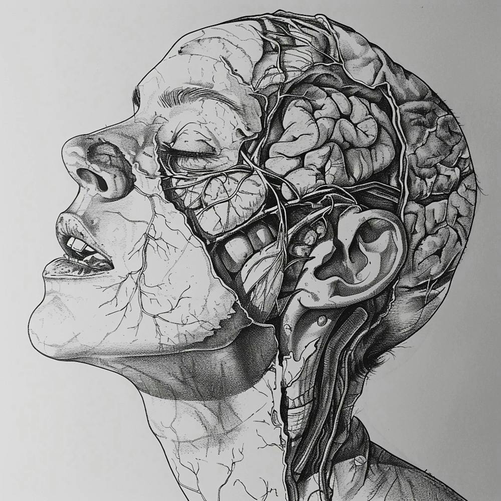 Anatomy Drawing Of A Woman'S Head