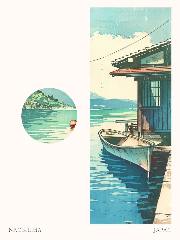 Naoshima Japan 4 Cut Out Travel Poster
