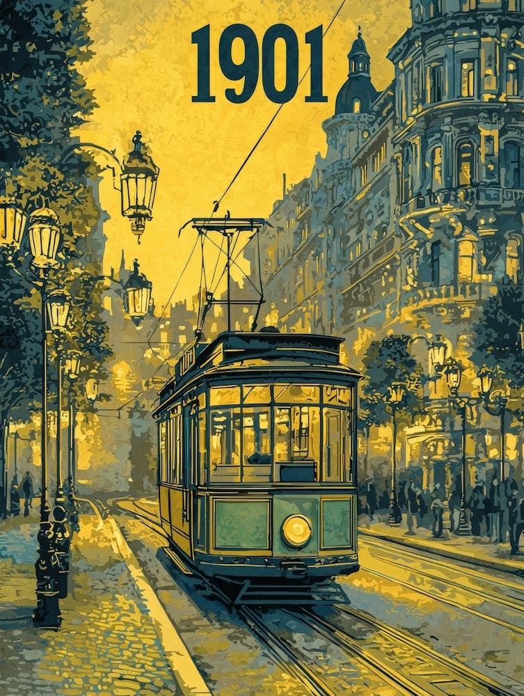 Aihrgdesign Une Affiche de Voyage Vintage D'un Tram Électrique Glidi Ff8bbaa9 1d73 44fa 9340 1349237a6944 1
