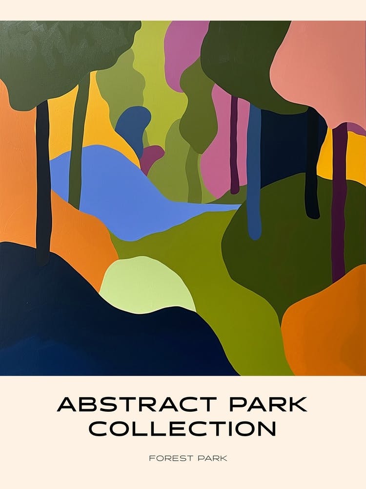 Abstract Park Collection Poster Forest Park Portland 3