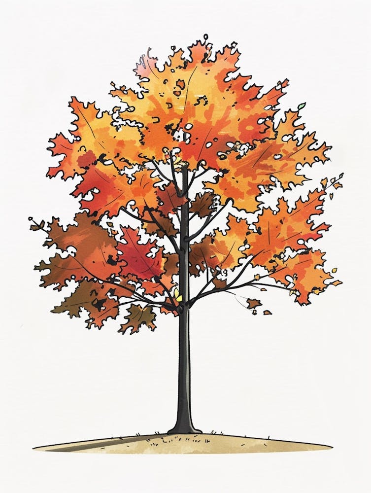 Maple Tree Pixel Illustration 4