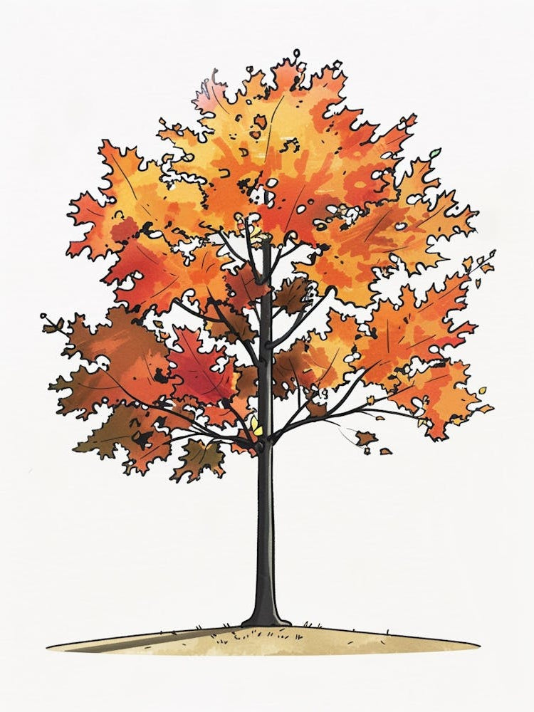 Maple Tree Pixel Illustration 4