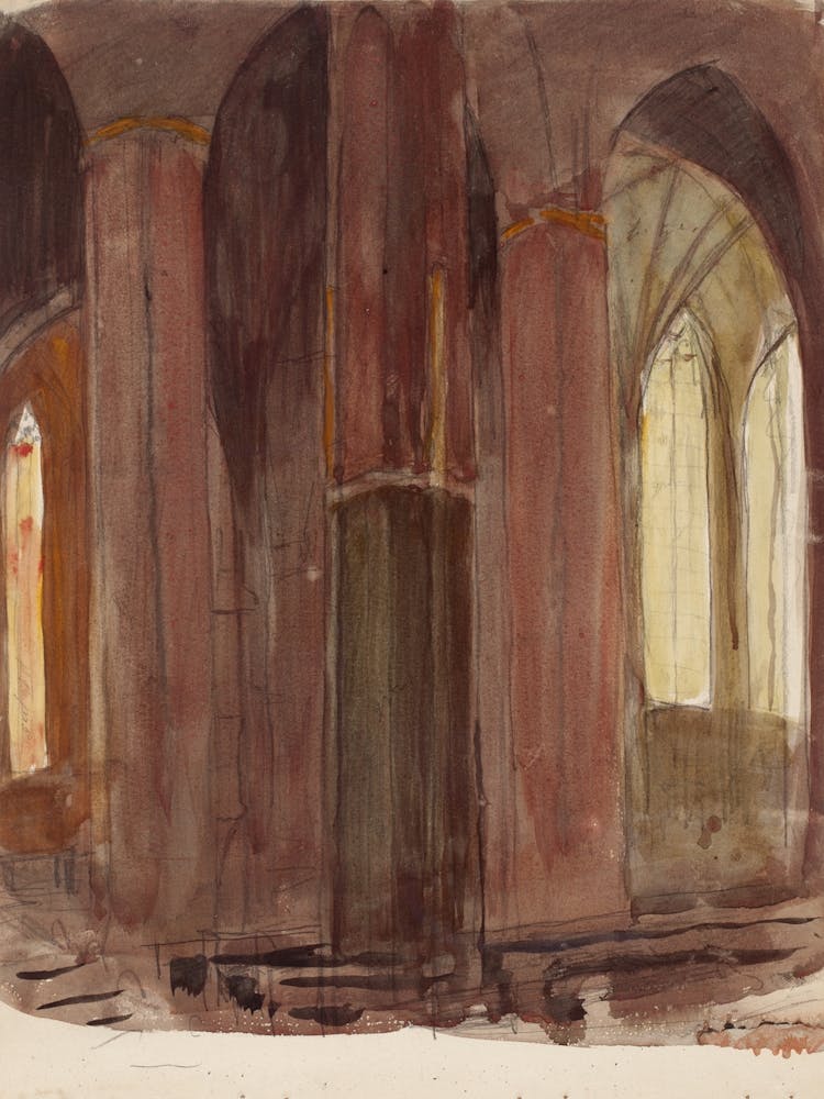 Katedraali, Sisäkuva, 1894 1895part Of A Sketchbook, By Magnus Enckell