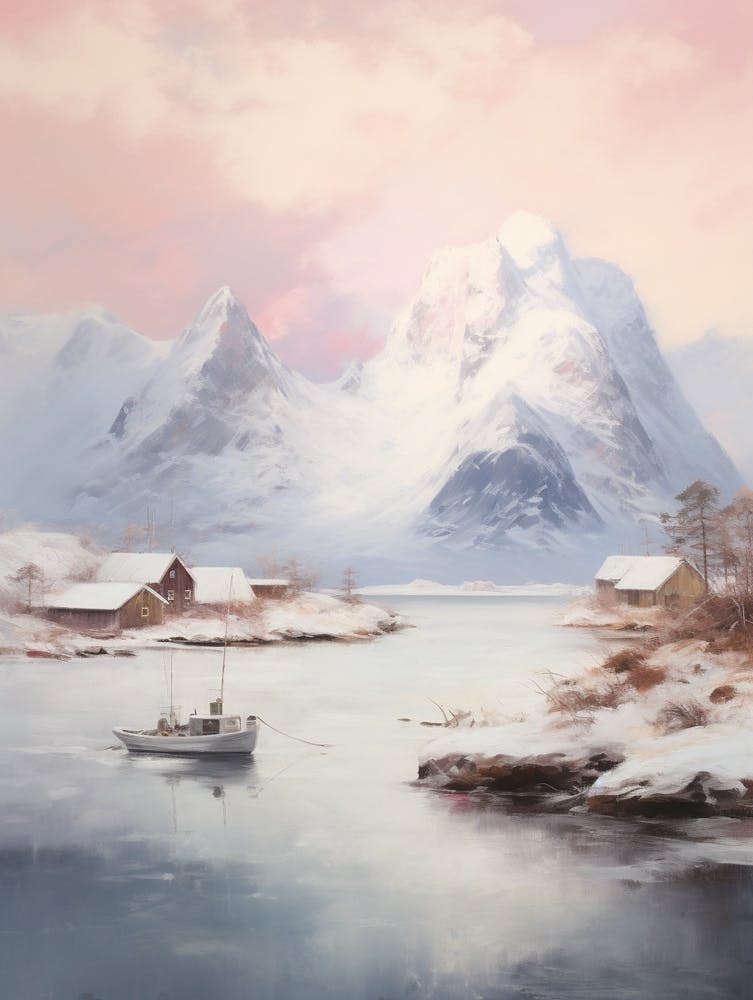 Dreamy Winter Painting Lofoten Islands Norway 1