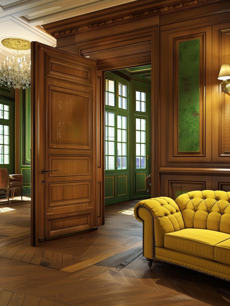Yellow Sofa In Parlor