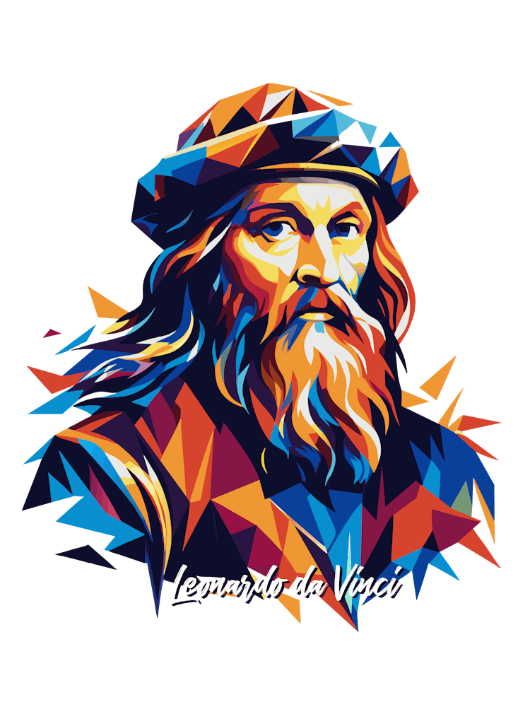 Leonardo Da Vinci 03 Portrait WPAP Pop Art