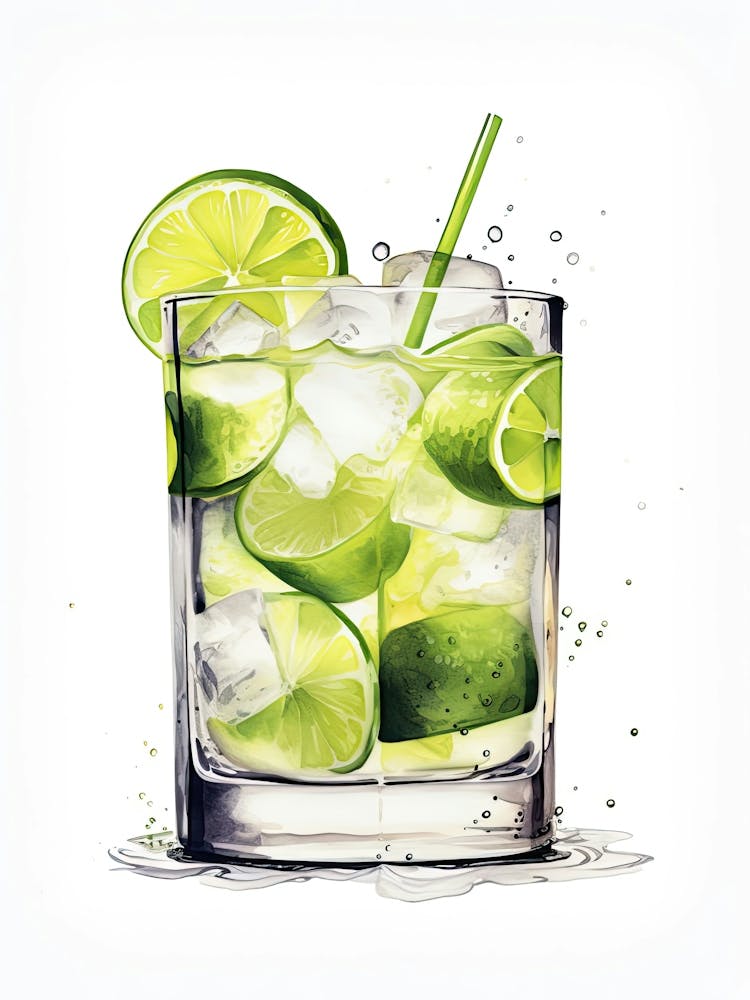 Watercolour Caipiroska Floral Infusion Cocktail 1
