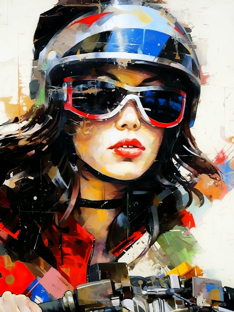 Woman Riding A Motorcycle