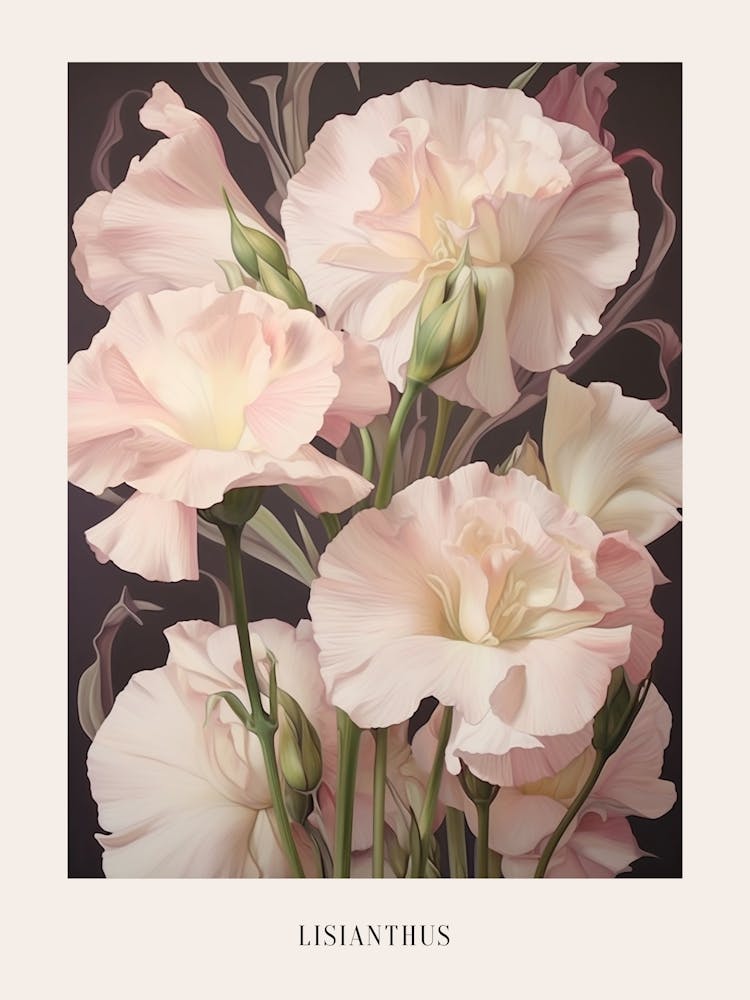 Floral Illustration Lisianthus 2 Poster