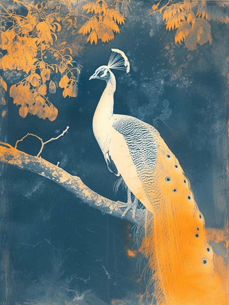 White Peacock With The Blossom 2